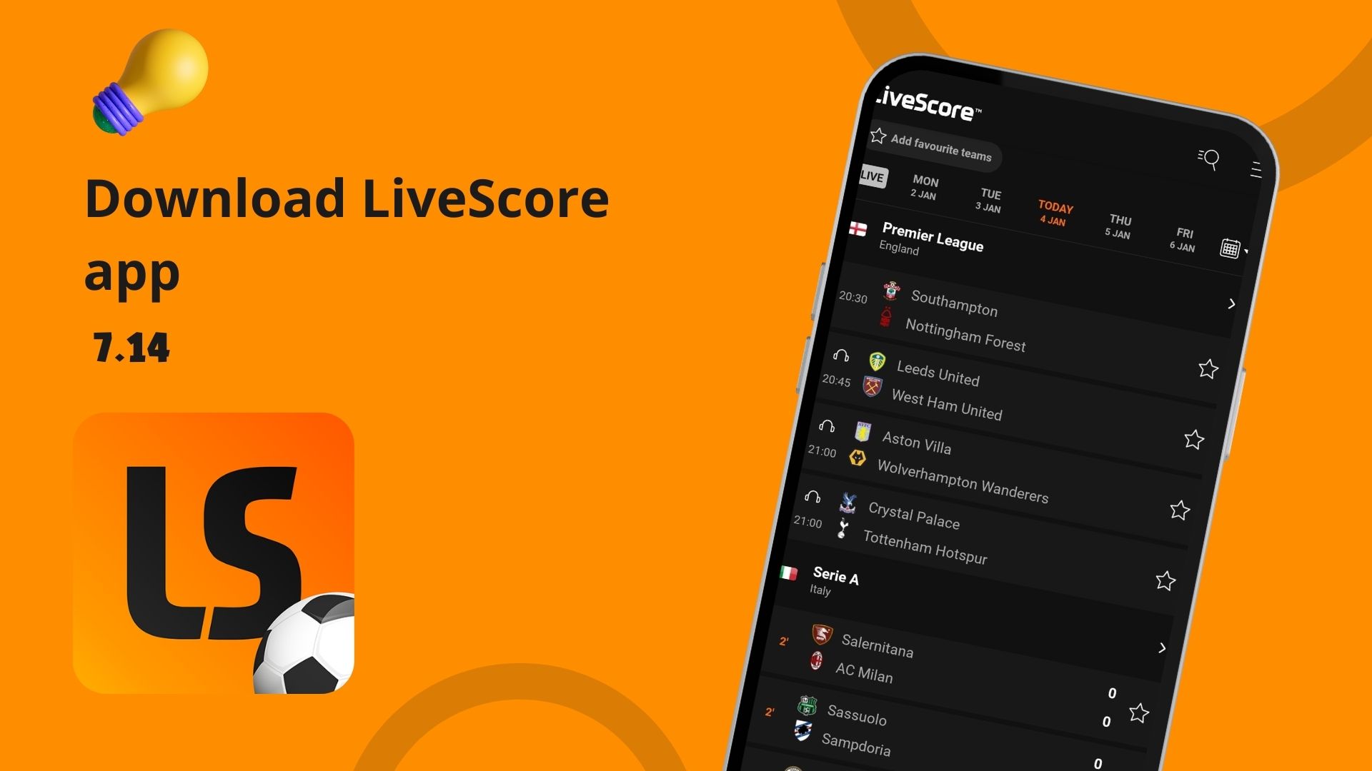 Download LiveScore Android iPhone for free, latest version